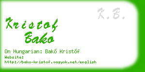 kristof bako business card